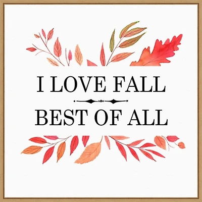 I Love Fall Best Leaves Framed Wall Art