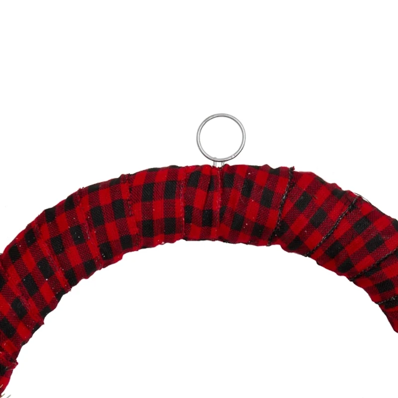 Red and Black Buffalo Check Pine and Berry Wreath