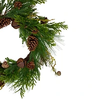 Rustic Pinecone and Jingle Bell Christmas Wreath