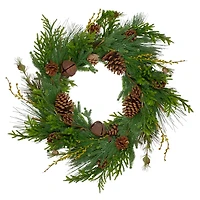 Rustic Pinecone and Jingle Bell Christmas Wreath