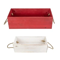 Merry Christmas Santa Claus Wood Crates, Set of 2