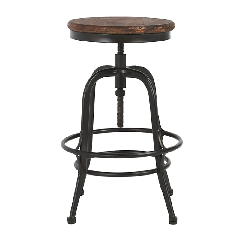 Reclaimed Pine Wood Adjustable Counter Stool