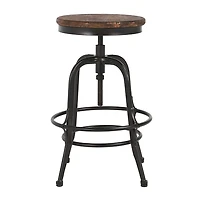 Reclaimed Pine Wood Adjustable Counter Stool