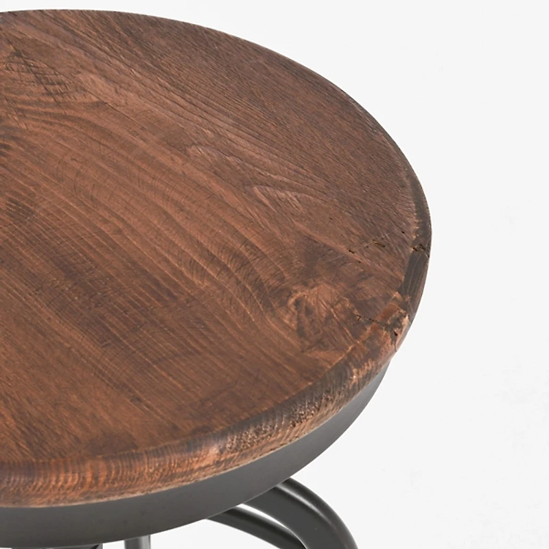 Reclaimed Pine Wood Adjustable Counter Stool