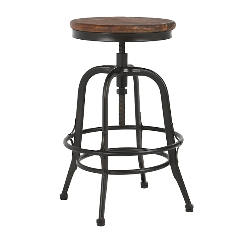 Reclaimed Pine Wood Adjustable Counter Stool