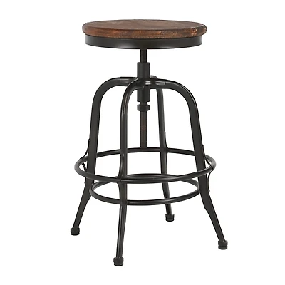 Reclaimed Pine Wood Adjustable Counter Stool