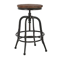 Reclaimed Pine Wood Adjustable Counter Stool