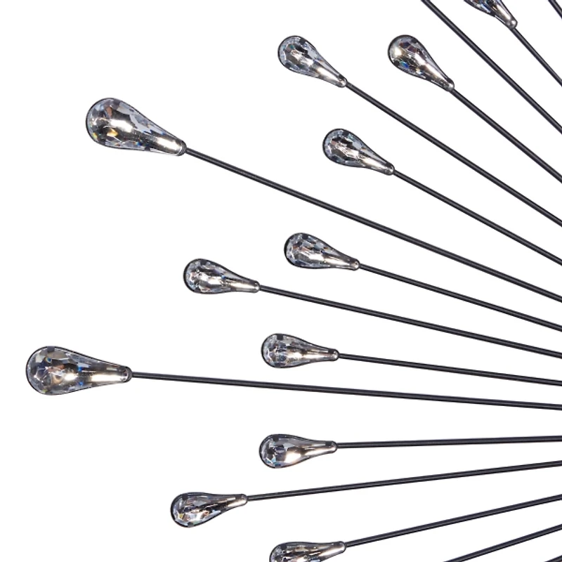 Silver Metal Sunburst Droplet Frame Clock