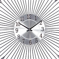 Silver Metal Sunburst Droplet Frame Clock