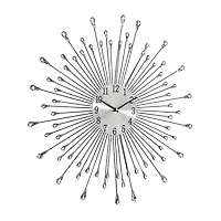 Silver Metal Sunburst Droplet Frame Clock