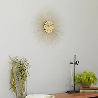 Gold Metal Sunburst Wall Clock
