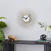 Gold Metal Sunburst Wall Clock