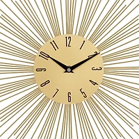 Gold Metal Sunburst Wall Clock