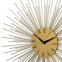 Gold Metal Sunburst Wall Clock