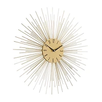 Gold Metal Sunburst Wall Clock