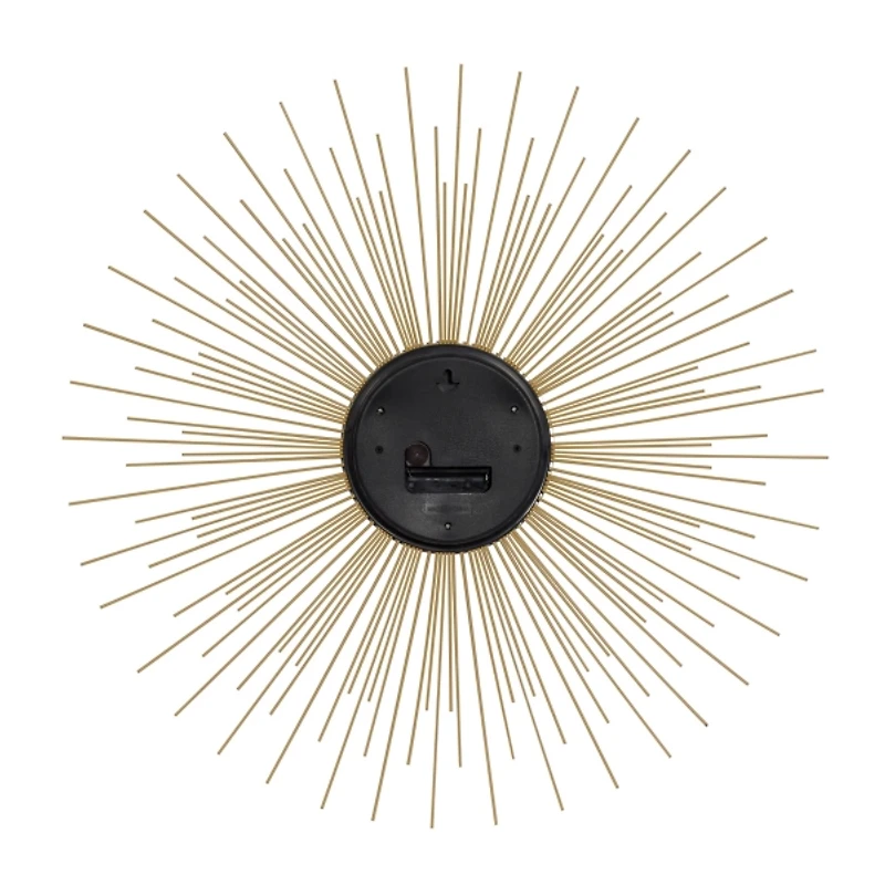 Gold Metal Sunburst Wall Clock