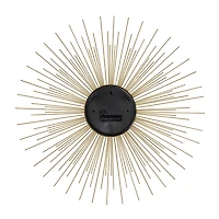 Gold Metal Sunburst Wall Clock