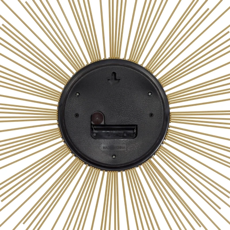 Gold Metal Sunburst Wall Clock