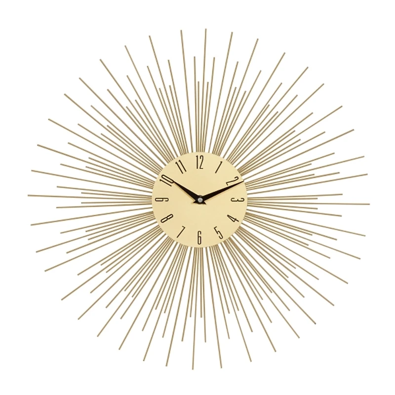 Gold Metal Sunburst Wall Clock