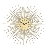 Gold Metal Sunburst Wall Clock
