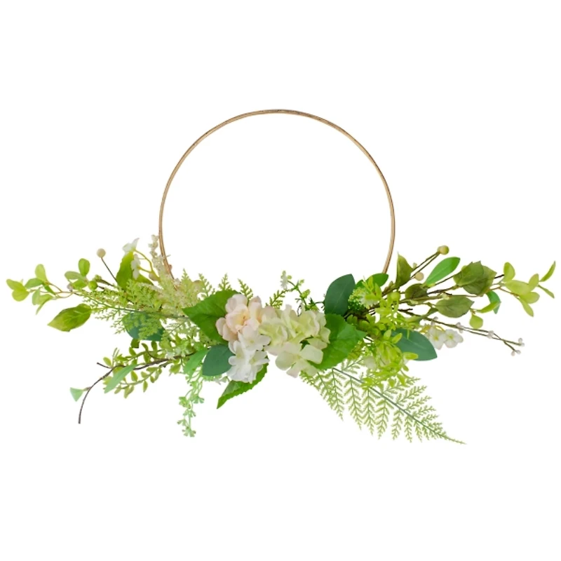 Hydrangea Fern Half Wreath
