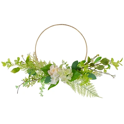 Hydrangea Fern Half Wreath