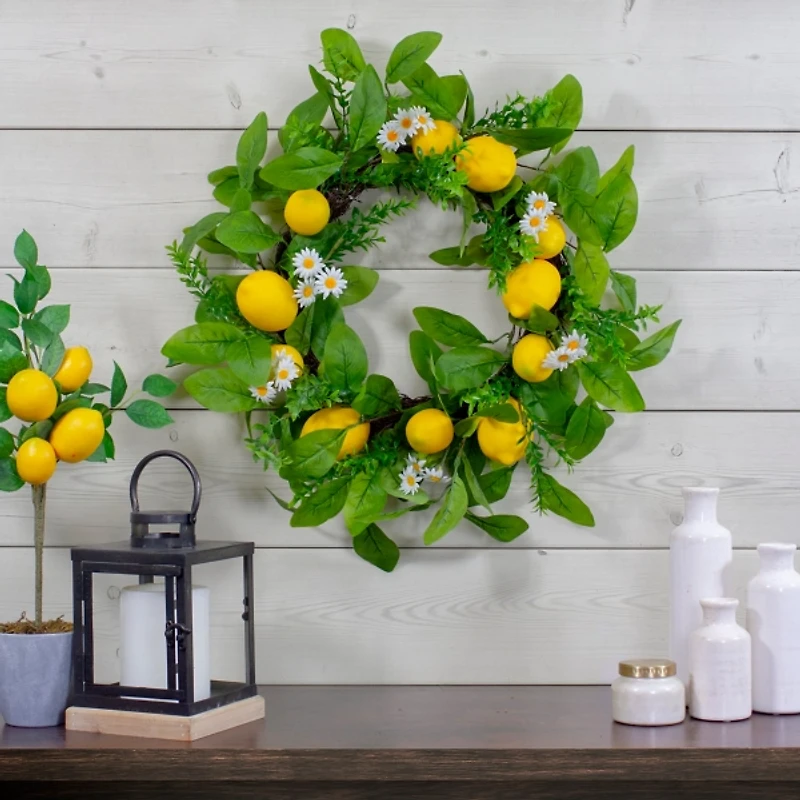 Fresh Daisies and Lemons Wreath