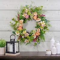 Pink Roses and Peonies Wreath