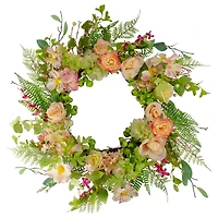 Pink Roses and Peonies Wreath