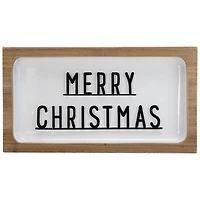 White Merry Christmas Wood Plaque