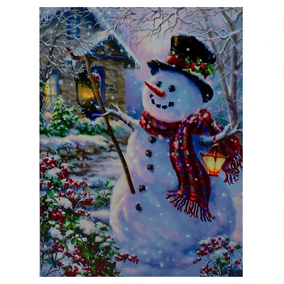 Pre-Lit Snowman Lantern Christmas Wall Art