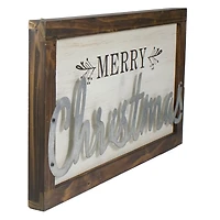 Metal Raised Merry Christmas Wall Plaque