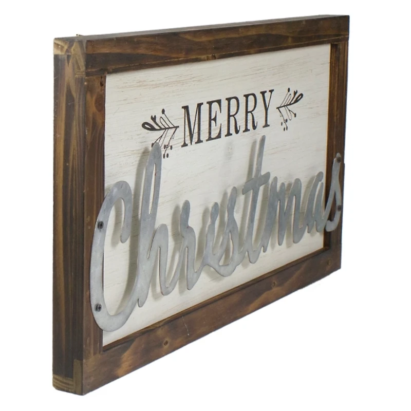 Metal Raised Merry Christmas Wall Plaque