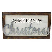 Metal Raised Merry Christmas Wall Plaque