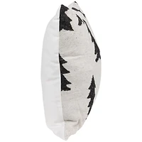 Black and White Tree Knit Christmas Throw Pillow