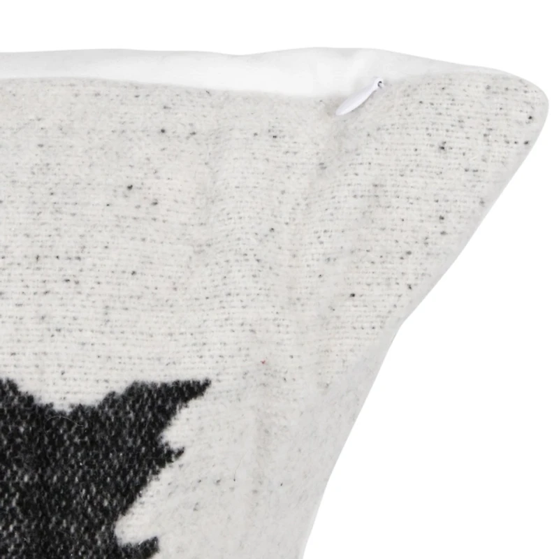 Black and White Tree Knit Christmas Throw Pillow