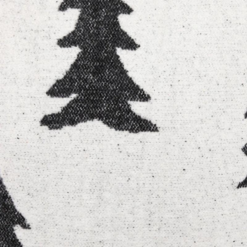 Black and White Tree Knit Christmas Throw Pillow