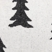 Black and White Tree Knit Christmas Throw Pillow