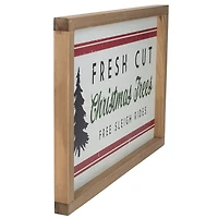 Fresh Cut Christmas Trees Wood Framed Wall Plaque
