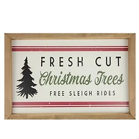 Fresh Cut Christmas Trees Wood Framed Wall Plaque
