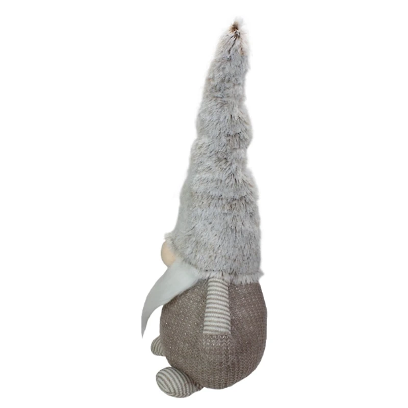 Brown and White Knit LED Gnome