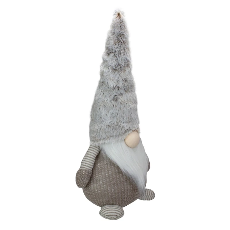 Brown and White Knit LED Gnome