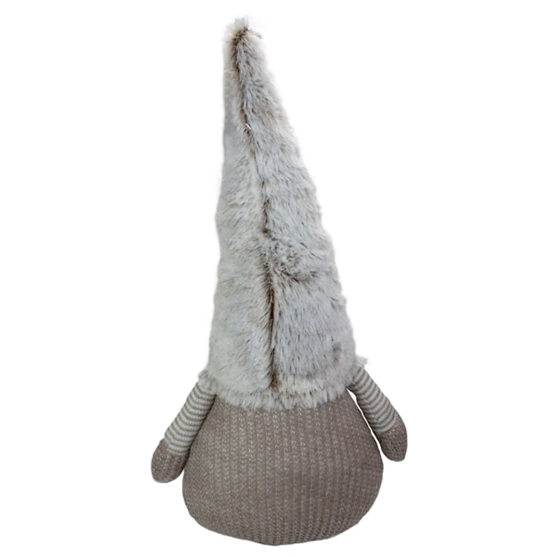 Brown and White Knit LED Gnome