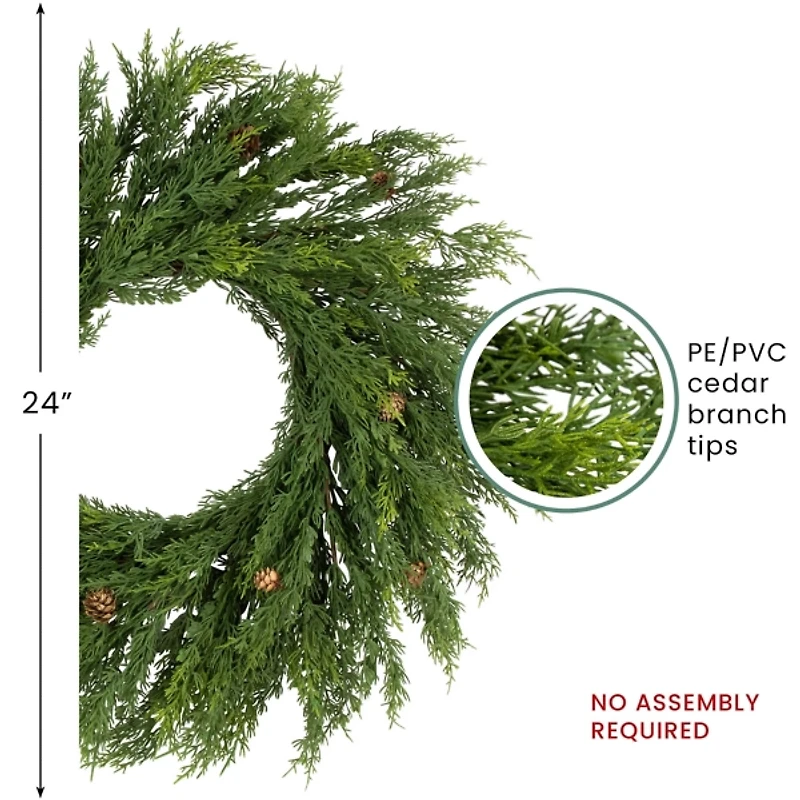 Cedar Branch and Pinecone Wreath