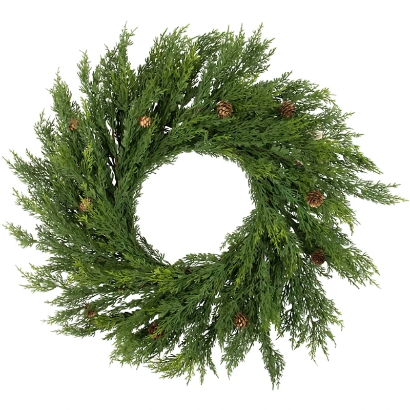 Cedar Branch and Pinecone Wreath