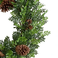 Boxwood Pinecone Christmas Wreath