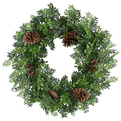 Boxwood Pinecone Christmas Wreath