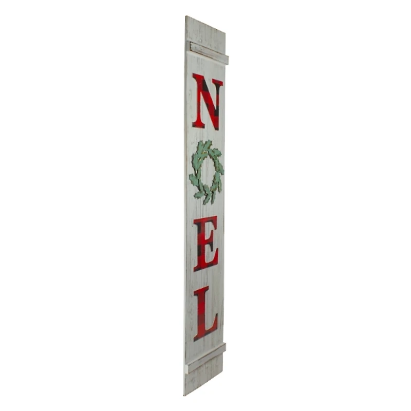 White and Red Wood Noel Christmas Wall Plaque