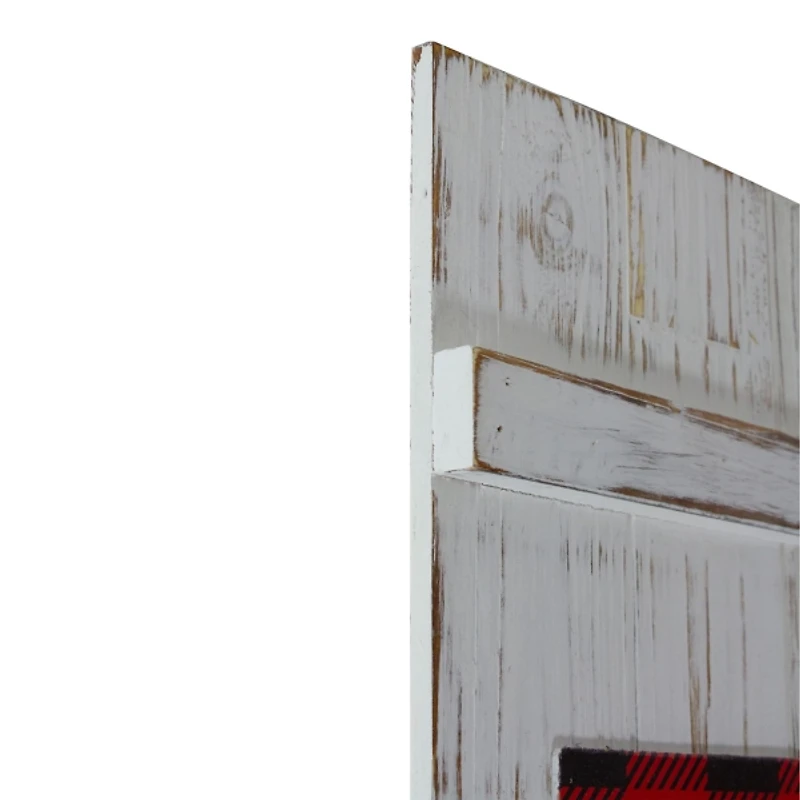 White and Red Wood Noel Christmas Wall Plaque