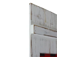 White and Red Wood Noel Christmas Wall Plaque